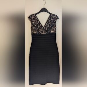 Adrianna Papell black dress with lace bust size 8